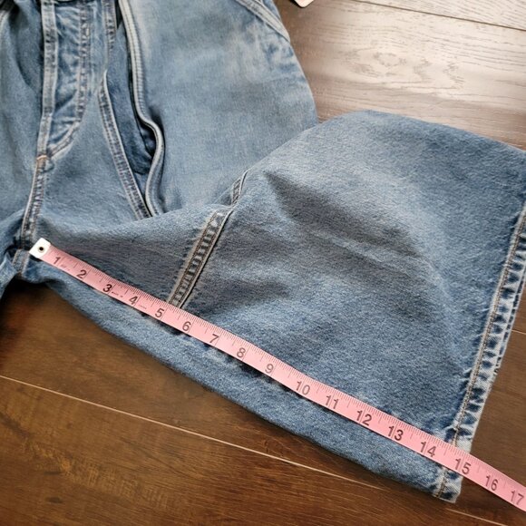 Free People Havasu Slouchy Cropped Jeans Jorts Womens 26 Oversized Y2K 90s Relax - Picture 8 of 9